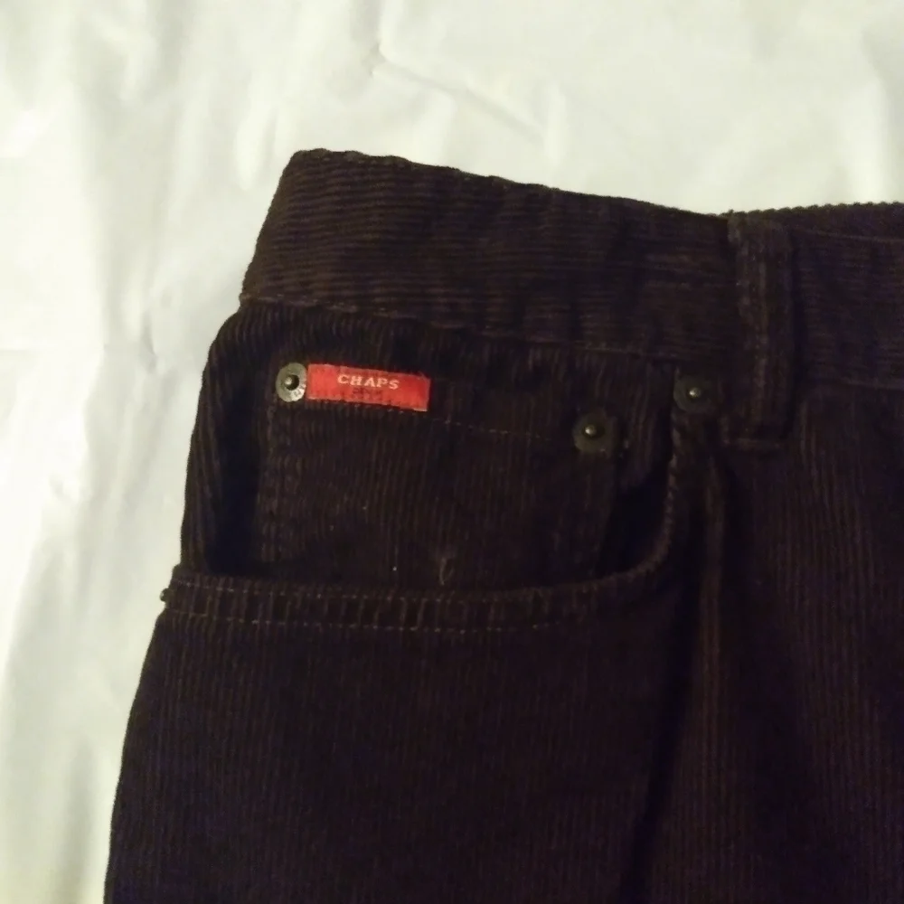 Chaps Demin Corduroy Skirt, 16, Chocolate Brown, pre-owned
